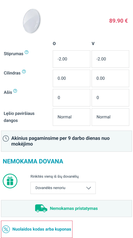 Discount voucher for uploading your glasses prescription