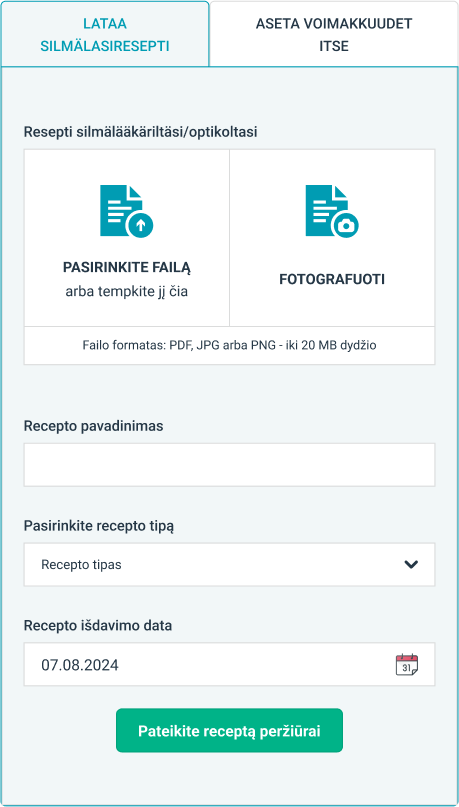 Discount voucher for uploading your glasses prescription